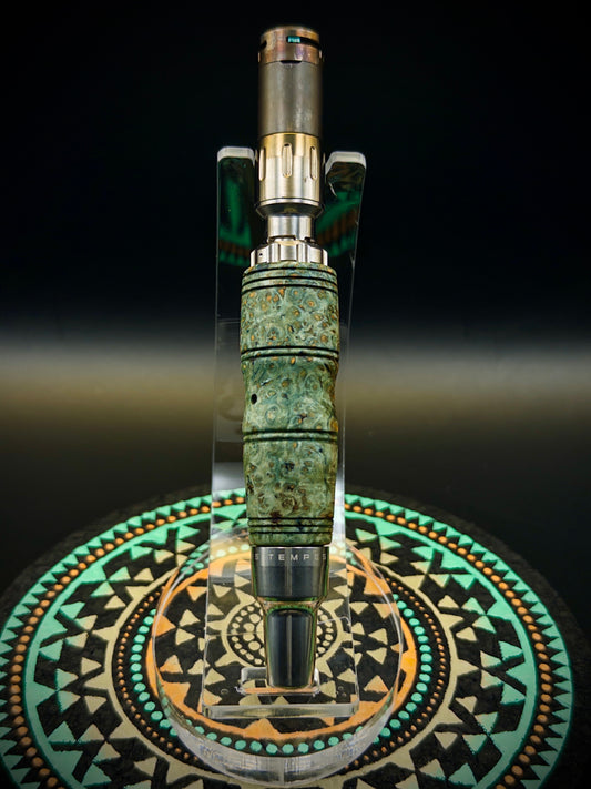 Stabilized Blue Amboyna Burl Tempest 2 Sleeve