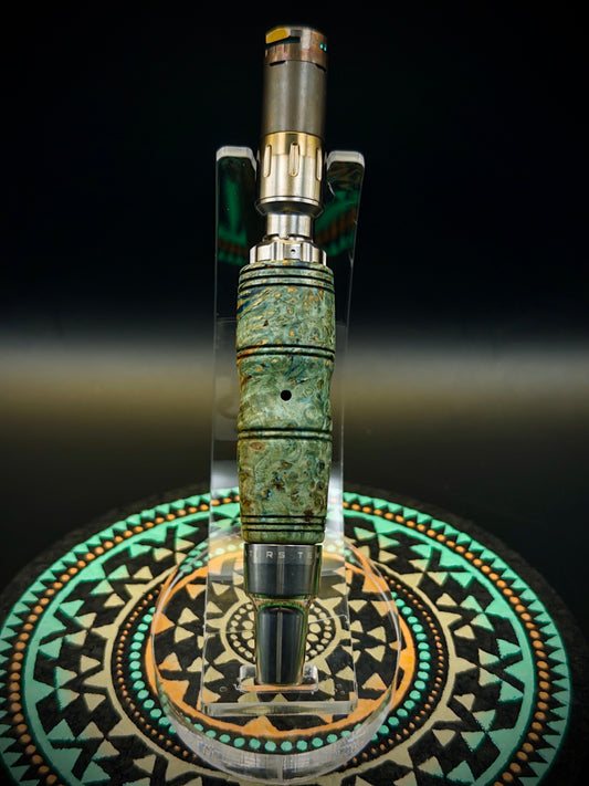 Stabilized Blue Amboyna Burl Tempest 2 Sleeve
