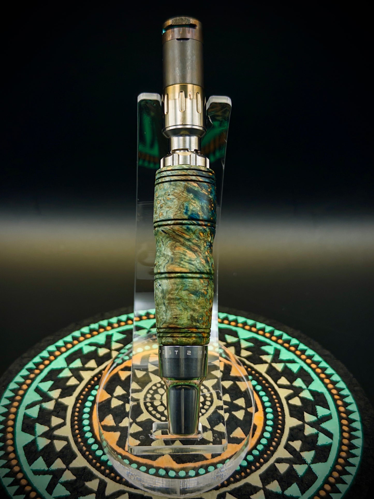 Stabilized Blue Amboyna Burl Tempest 2 Sleeve