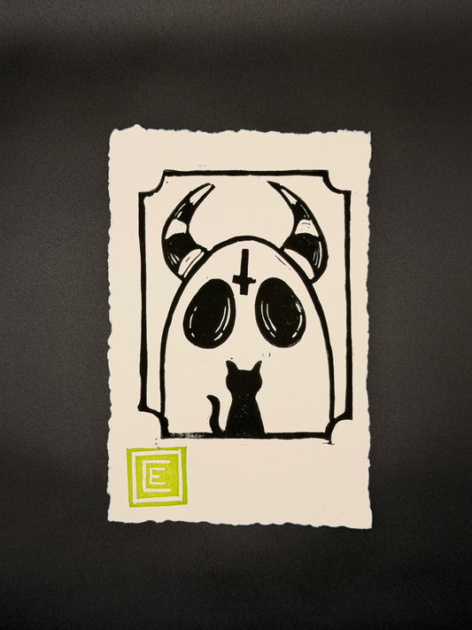 “Familiar” block print